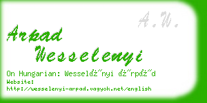 arpad wesselenyi business card